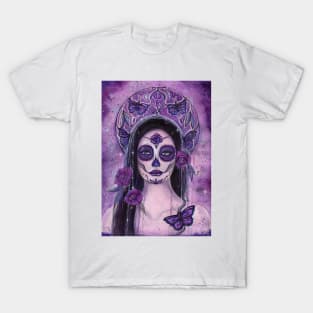 Butterfly day of the dead art by Renee Lavoie T-Shirt